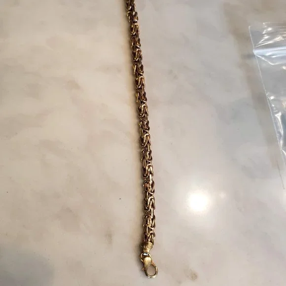 14k Solid Gold Italian Byzantine Bracelet - Picture 5 of 6